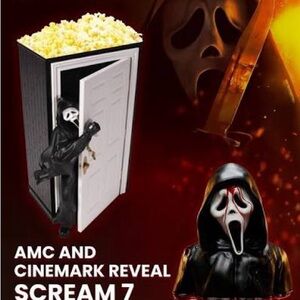 NEW- 2026 OFFICIAL AMC EXCLUSIVE- Scream 7 Collectible Popcorn bucket- LET ME IN